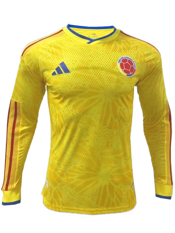 Colombia maillot domicile manches longues uniforme homme coupe monde 2026